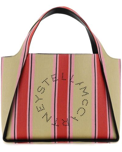 Stella McCartney Stella Mc Cartney 'Stella Logo' Sac fourre-tout Raffia - Rouge