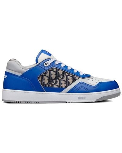 Dior Schuine Lederen Sneakers - Blauw