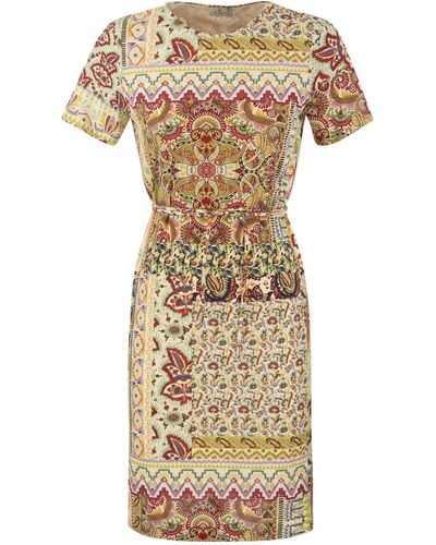 Etro Jersey -Kleid mit Patchwork -Druck - Mehrfarbig