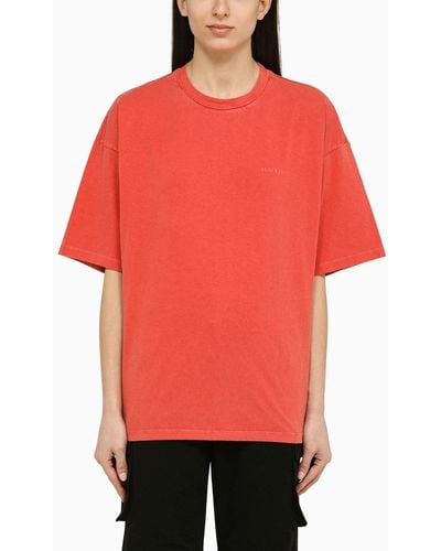 Halfboy Crew Neck T Shirt With Logo - Red