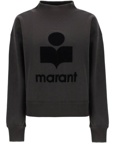 Isabel Marant Moby Sweatshirt Met Ingekleef Logo - Zwart