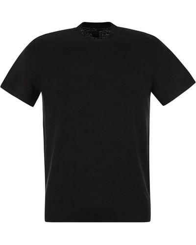 Fedeli Linen Flex T Shirt - Black