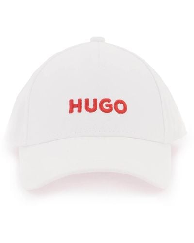 HUGO Baseballkappe mit gestickter Logo - Weiß