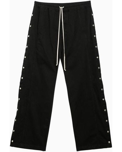 Rick Owens Drkshdw Wide Pants With Metal Buttons - Black