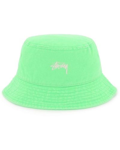 Stussy Washed Stock Bucket Hat - Green
