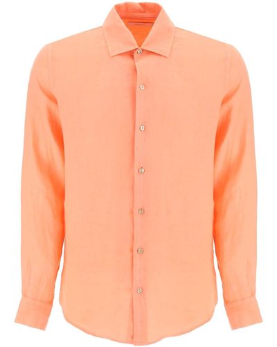 Agnona Klassiek Linnen Shirt - Oranje