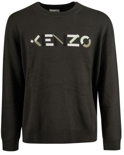 KENZO Suéter de logotipo de lana - Negro