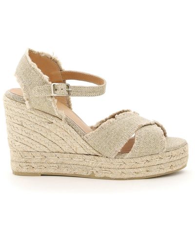 Castañer Bromelia Lurex Wedge Espadrilles - Naturel