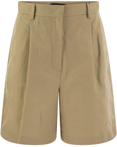 Weekend by Maxmara Ecuba Baumwoll- und Leinen -Bermuda -Shorts - Natur