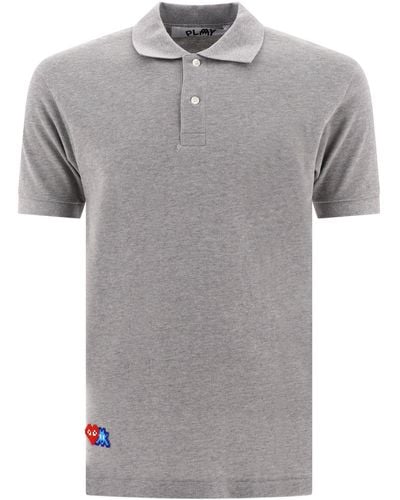 COMME DES GARÇONS PLAY Comme des Garcons spielen Poloshirt mit grafischer Stickerei - Grau