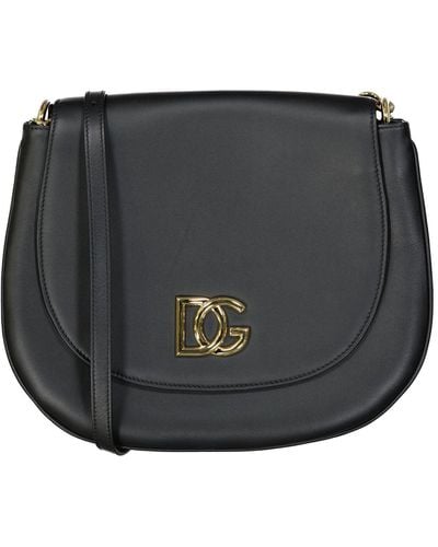 Dolce & Gabbana Leren Tas Met Logo - Zwart