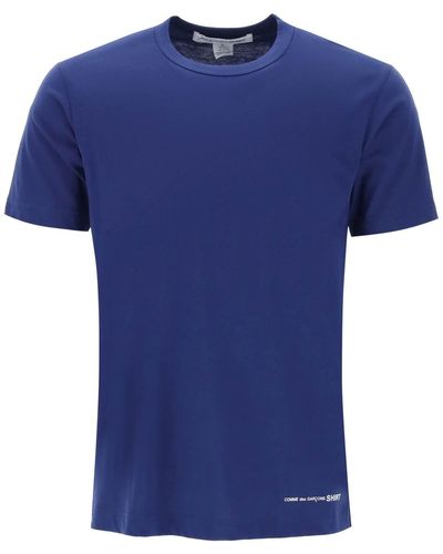 Comme des Garçons Logo Print T-shirt - Bleu