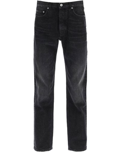 Off-White c/o Virgil Abloh Off White Regular Fit Jeans Mit Vintage -wäsche - Zwart