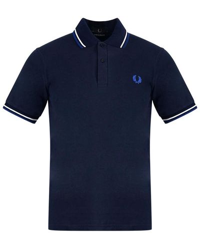 Fred Perry Twin Tipped M12 885 Navy Poloshirt - Blau