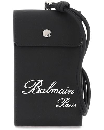 Balmain Porte-téléphone avec logo - Noir