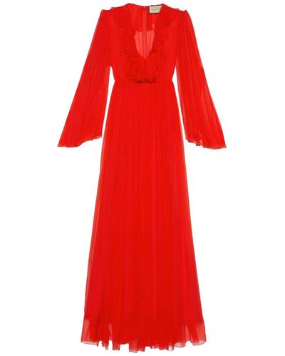 Gucci Silk Midi Dress - Red