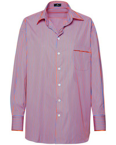 Etro Camicia di cotone Multicolor - Viola