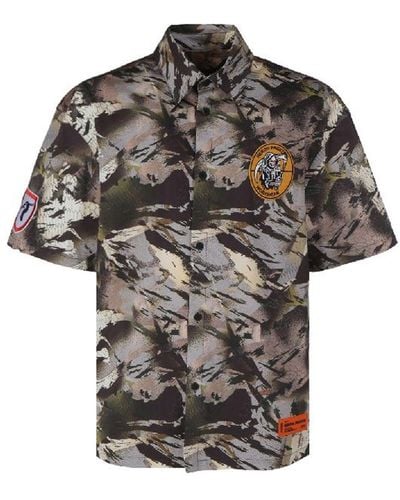 Heron Preston Camouflage Popline Shirt - Black