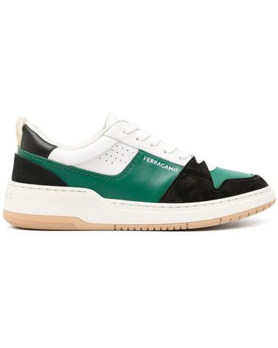 Ferragamo 022376 Nero Bright Bianco Ottic Sneaker - Green