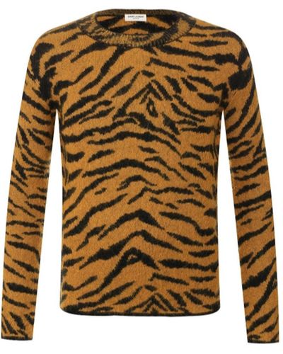 Saint Laurent Zebra Jacquard Wool Reallover - Amarillo