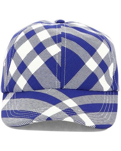 Burberry Cappellino da baseball in cotone a quadri - Blu