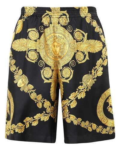 Versace Shorts de seda - Amarillo
