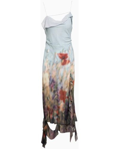 Acne Studios Deconstructed Floral Dress - White