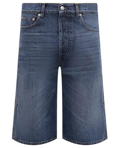 Alexander McQueen Shorts de jean - Bleu