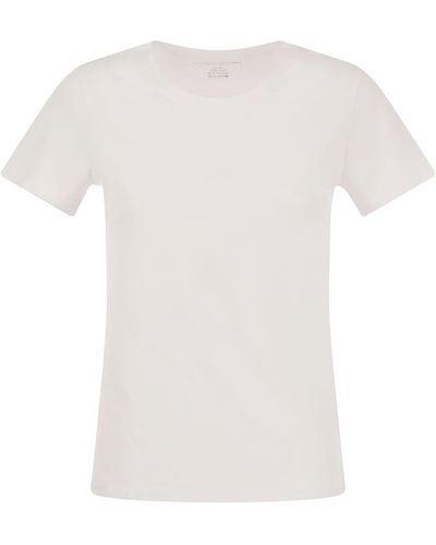 Majestic Polly T -shirt In Cotone Silk Touch - Wit