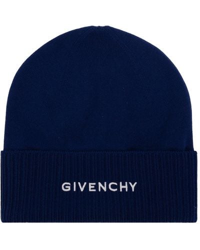Givenchy Wool Logo Hut - Blau