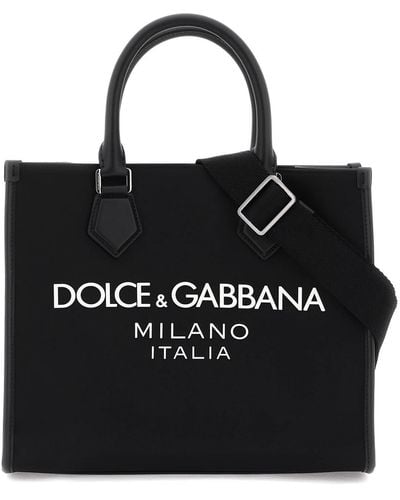 Dolce & Gabbana Bolsa pequeña de Nylon Small Tote - Negro