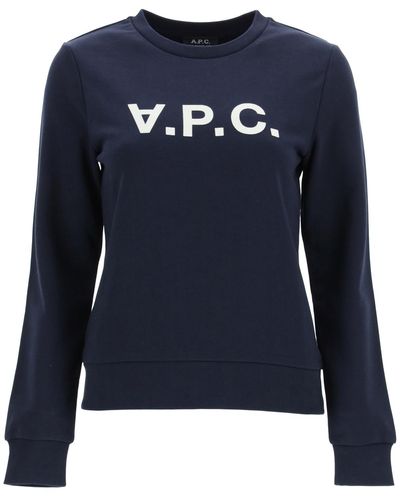 A.P.C. Sweatshirt -Logo - Blau