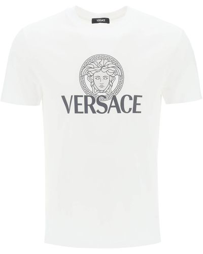 Versace T -Shirt mit Medusa -Druck - Weiß