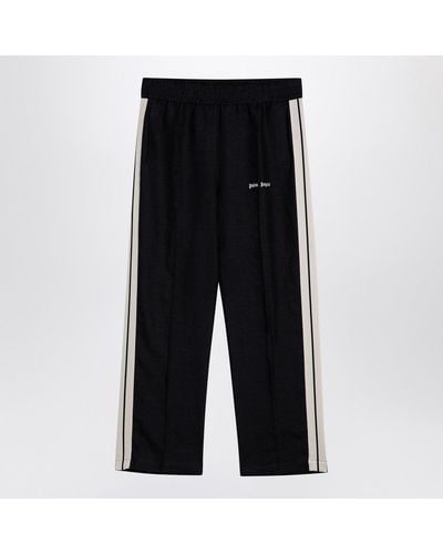 Palm Angels Anthracite Linen Sports Trousers - Black