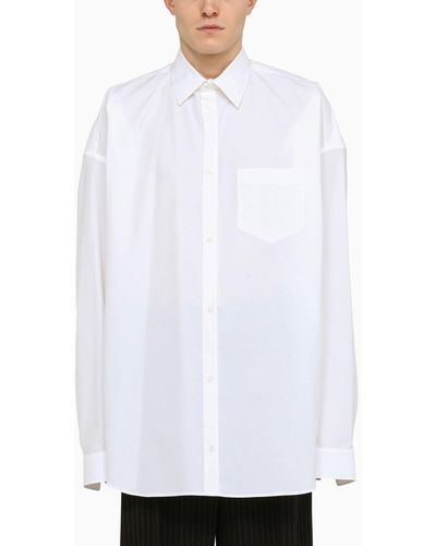 Balenciaga White Poplin Übergroßes Hemd - Blanc