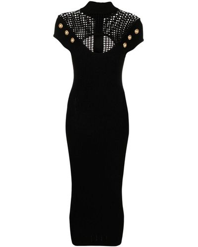 Balmain Paris Midi Dress - Black