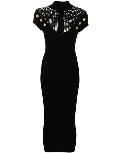 Balmain Schwarz gestrickter Scheidekleid - Noir