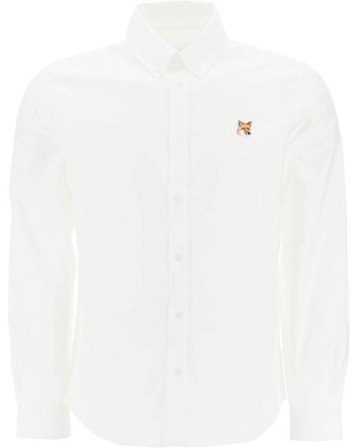 Maison Kitsuné Fox Head Button Down Shirt - Weiß
