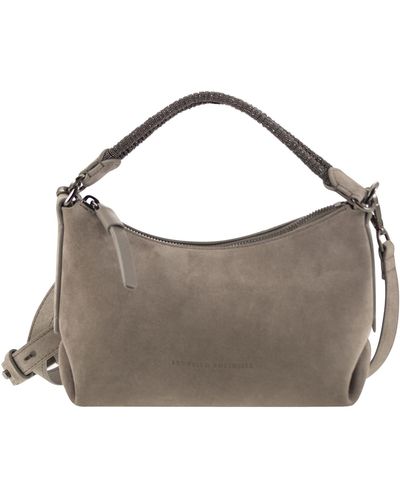 Brunello Cucinelli Suede And Jewelry Bag - Brown