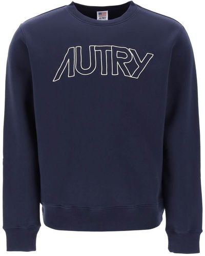 Autry Crew Neck Sweatshirt mit Logo -Stickerei - Blau