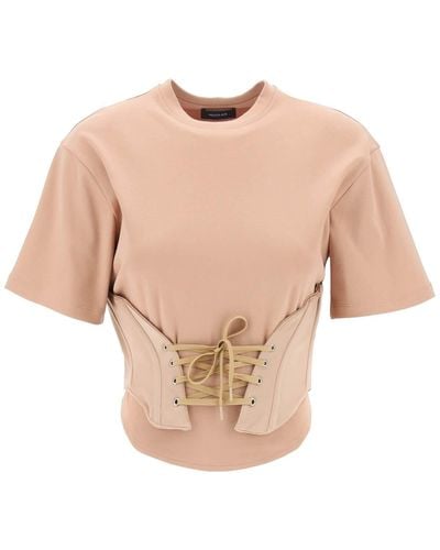 Mugler Corset T-Shirt - Natural