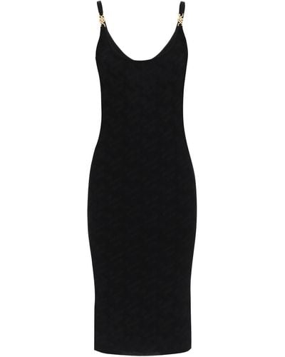 Versace Monogramm Strick -Mini -Kleid - Negro