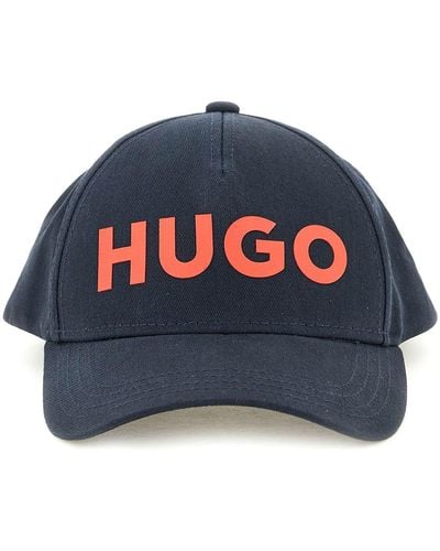 HUGO Baseball Cap mit Logo-Print - Blau