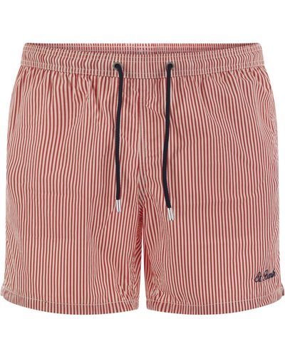 Mc2 Saint Barth Patmos Striped Beach Shorts - Pink