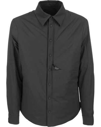 Sease Gate Gedekte Bi Stretch Nylon Gededed Shirt Jacket - Zwart