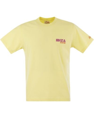 Mc2 Saint Barth T -Shirt mit Druck auf Brust und Rücken - Gelb