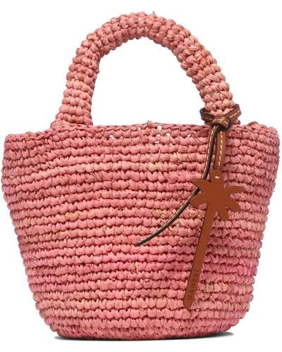 Manebí Raffia Sommer Mini Handtasche - Roze