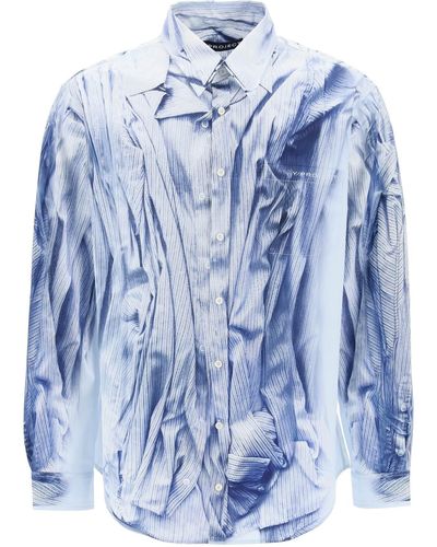 Y. Project Compact Print Shirt - Blauw
