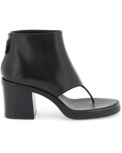 Miu Miu Leather Thong Booties - Black