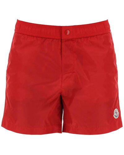 Moncler "seaside Bermuda Shorts Met Tr - Rood